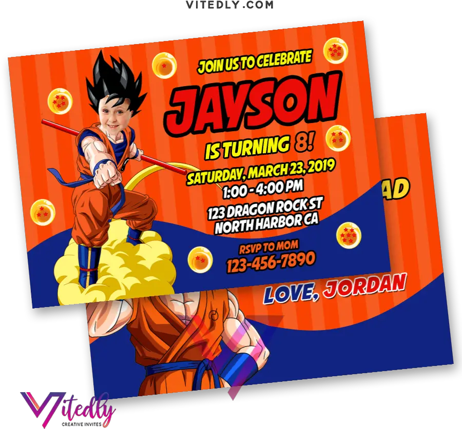  Dragon Ball Z Birthday Invitation Dragon Ball Z Png Goku Face Png