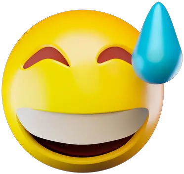  Premium Laughing Emoji 3d Illustration Download In Png Obj Wide Grin Drawing Laughing Icon