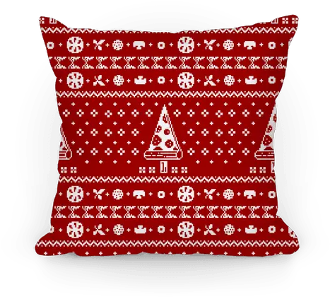  Ugly Pizza Christmas Pattern Throw Pillow Lookhuman Throw Pillow Png Christmas Pattern Png