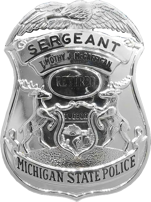  Retired Michigan State Badge Badge Michigan State Police Shield Png Michigan State Logo Png