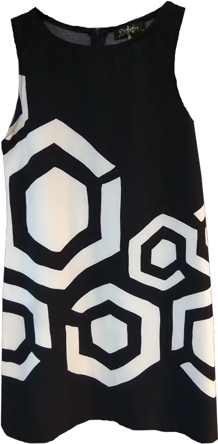  Short Dress With Geometric Patterns Primadonnacomgr Sleeveless Png Geometric Patterns Png