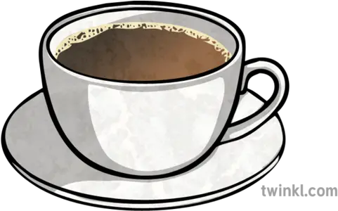  Cup Of Black Coffee Illustration Twinkl Saucer Png Cup Of Coffee Png