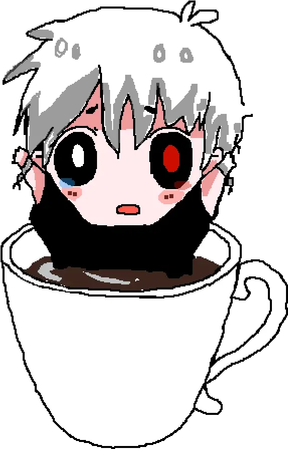  Pixilart Chibi Coffee Cup Png Kaneki Transparent