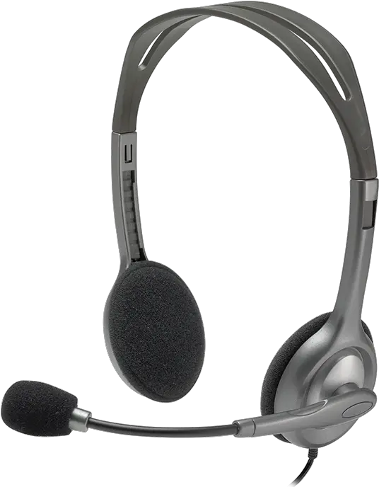  Logitech H110 Stereo Headset Dual 3 Logitech Headset With Microphone Png Headphone Transparent Background