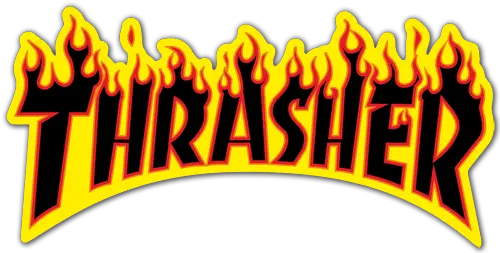  Sticker Thrasher Fire Muraldecalcom Thrasher Magazine Png Thrasher Logo Font