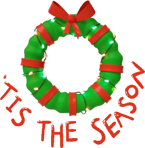  Wreath Says Tis The Season Sticker Christmas Cheer Wreath Tis The Season Gif Png Ariana Grande Gif Icon