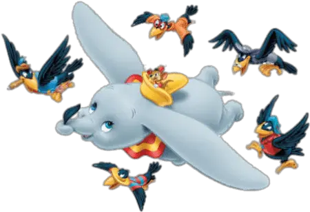  Dumbo Flying With Birds Transparent Png Disney Dumbo Flying Dumbo Png