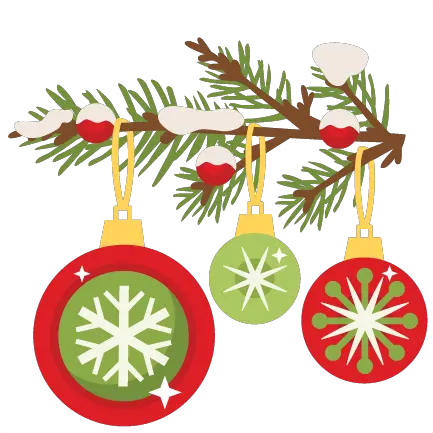  Christmas Branch With Ornaments Svg Cuts Scrapbook Cut File Cute Christmas Ornament Clipart Png Branch Clipart Png