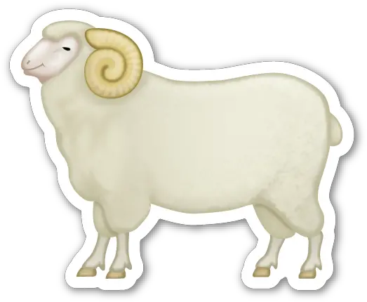  Sticker Is The Large 2 Inch Version Iphone Sheep Emoji Png Goat Emoji Png