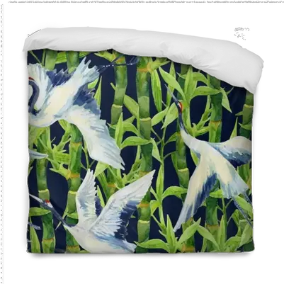  Download Watercolor Asian Crane Bird Seamless Pattern Duvet Pajaros Asiaticos En Bambu Png Crane Bird Png