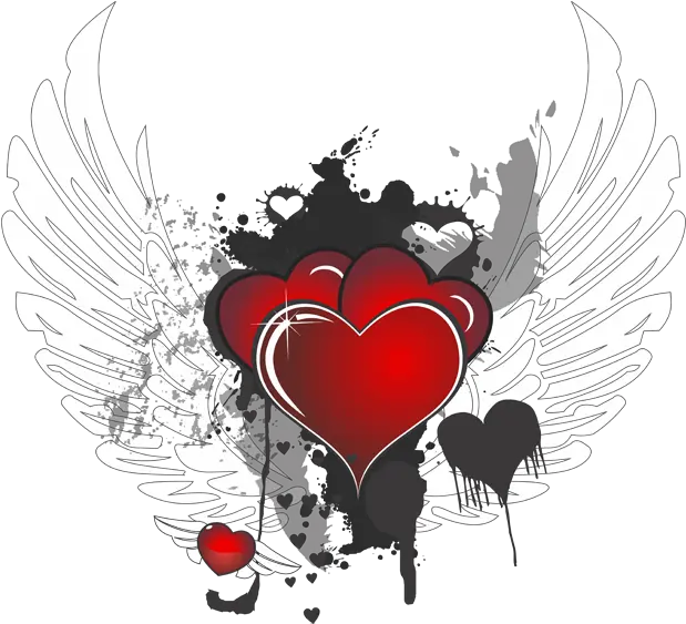  Hearts Black And White Fly Heart Png Heart With Wings Icon