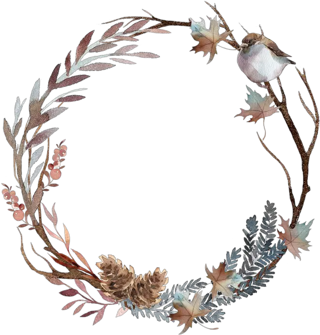  Wreath Bird2 Flower Circle Png For Christmas Watercolor Circle Png