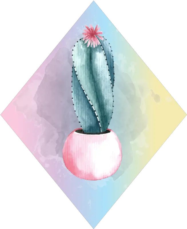  Watercolour Cactus Wall Sticker Tenstickers Cactus Png Watercolor Cactus Png