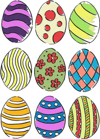  Download Hd Set Of Easter Eggs Vector Colorful Easter Egg Colored Easter Egg Printable Png Easter Egg Png