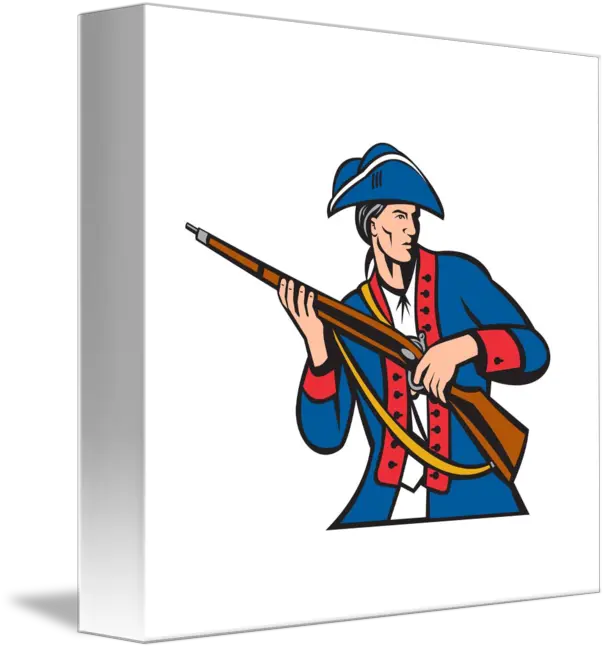  American Patriot Militia Musket Retro Patriot With A Gun Cartoon Png Musket Png