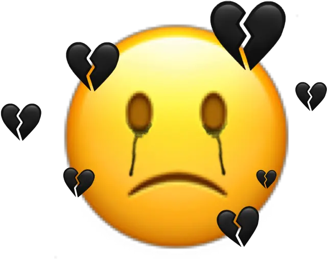  Freetoedit Black Broken Heart Emoji Png Cry Emoji Png