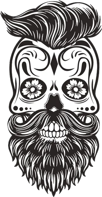  Skull Sugar Skull With Beard Png Calavera Png