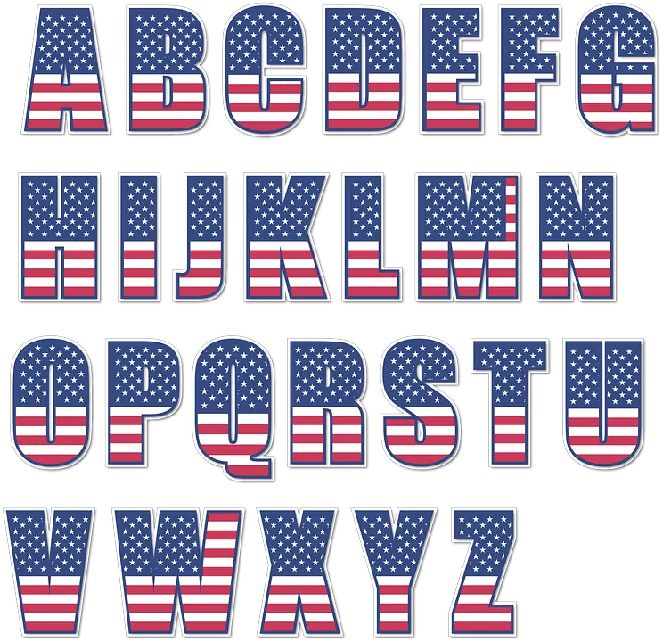  Usa Flag Alphabet Letters Vector Alphabet American Flag Font Png Usa Flag Png