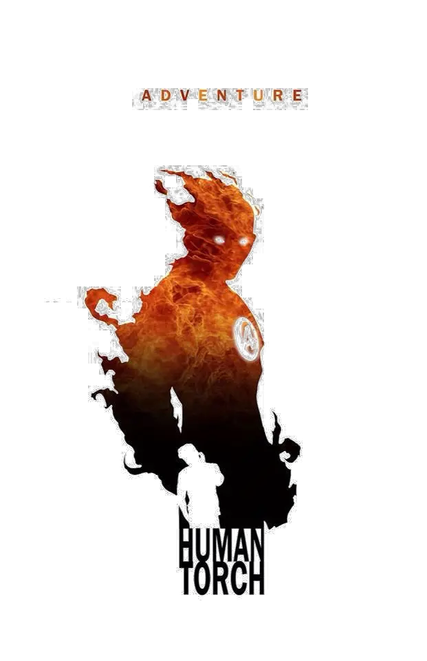  Download Human Torch Png Photo Silhouette Marvel Logo Human Torch Torch Png