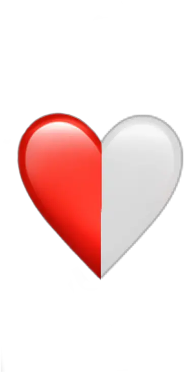  Freetoedit Heart Halfheart Whiteheart Redheart Like Heart Png Half Heart Png