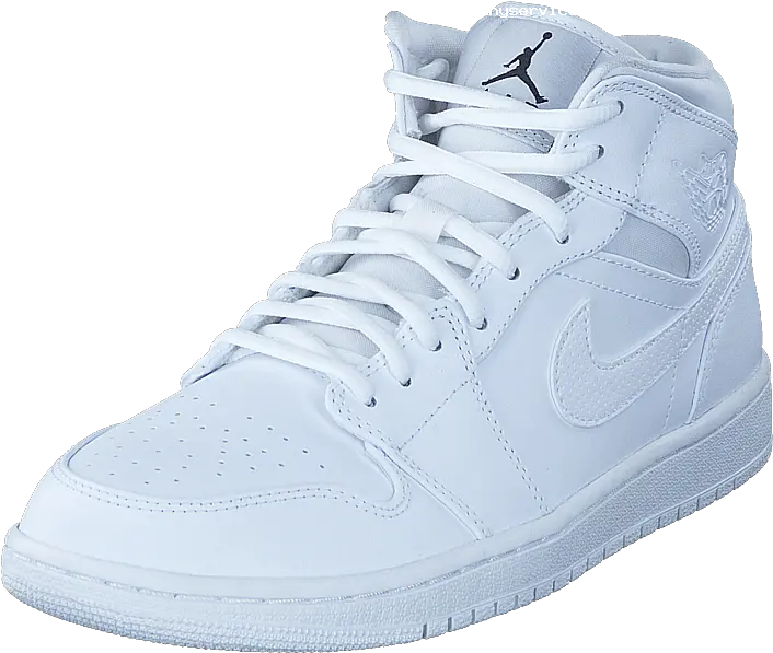  Download Nike Air Jordan 1 Mid Shoe White Black 60033 Palladium Boots White Png Jordan Shoe Png