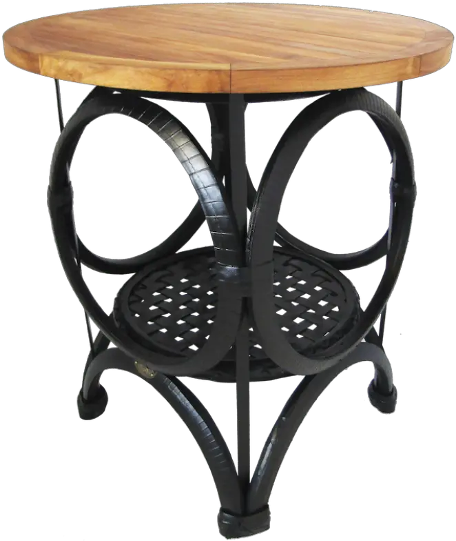  01 Teak Tyre Bar Table Retyred Outdoor Table Png Bar Table Png