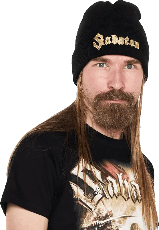  Sabaton Gold Logo Cuffed Beanie Official Store Beanie Png Beanie Transparent