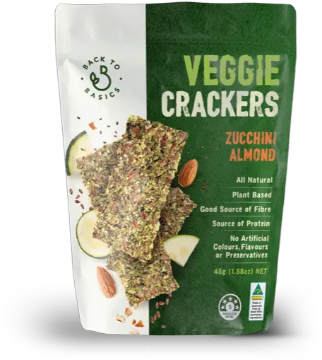  Back To Basics Veggie Crackers Zucchini U0026 Almond 45g Back To Basics Veggie Crackers Png Veggie Png