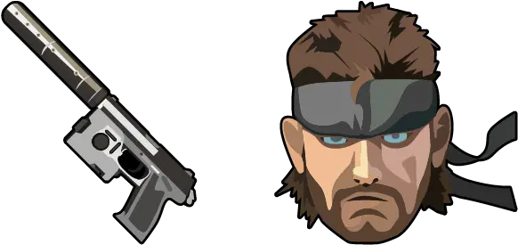  Metal Gear Solid Snake U0026 Socom Pistol Cursor Sweezy Custom Metal Gear Solid Snake Socom Pistol Png Mgs Icon