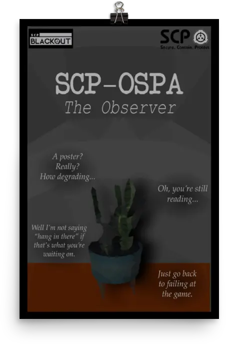  12 X 18 Scp Ospa Poster U2014 Theclassifiedx Flowerpot Png Scp Png