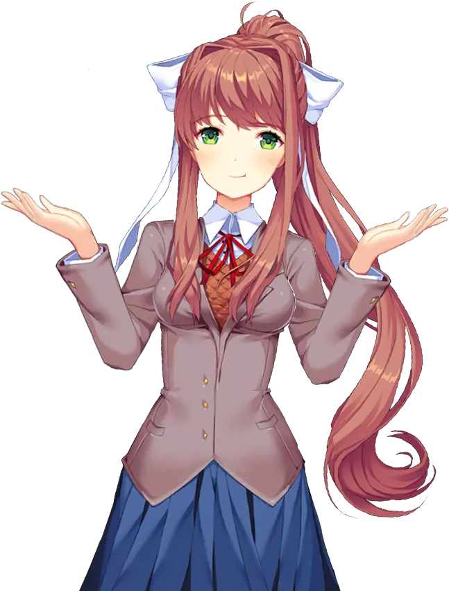  View Samegoogleiqdbsaucenao Monika Doki Doki Literature Club Monika Png Shrug Png