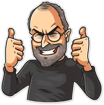  Respect Jobs Steve Thumbsup Victory Steve Jobs Sticker Png Steve Jobs Png