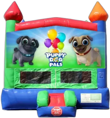  Puppy Dog Pals Rainbow Castle Theme Bouncer World Sc Inflatable Png Puppy Dog Pals Png