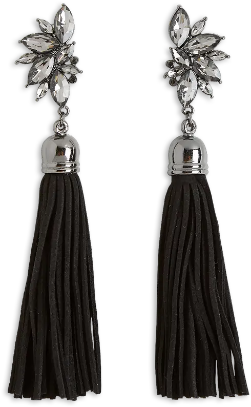  Download Earrings With Tassels Black Earring Png Image Earrings Earring Png