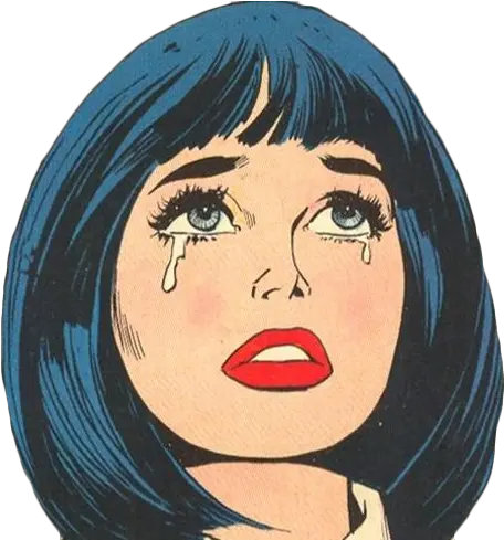  Png Vintage Comic Girl Cry Pop Art Png