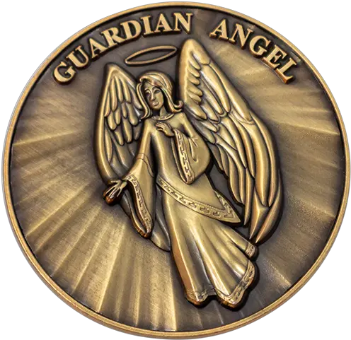  Guardian Angel Christian Antique Gold Gold Plated Angel Token Gold Coin With Angel On Both Sides Png Icon Of Guardian Angel