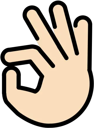  Light Skin Tone Emoji Png Ok Hand Sign Transparent