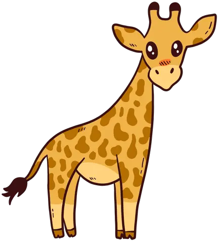  Cute Giraffe Tall Neck Tail Long Giraffe Cartoon Transparent Png Giraffe Transparent Background