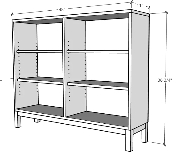  One Sheet Plywood Bookshelf Buildsomethingcom Solid Png Transparent Bookshelf