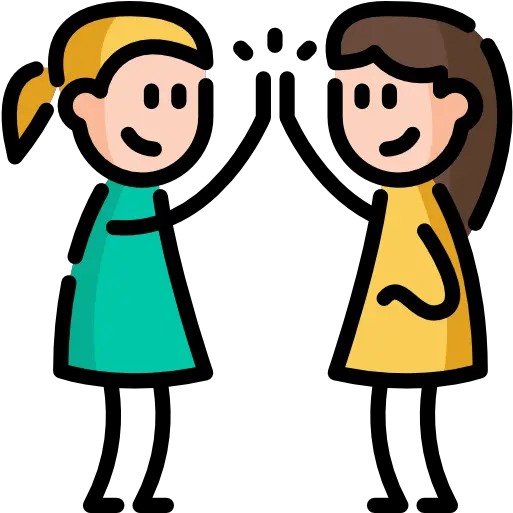  High Five Girl Friends Icon Png High Five Png