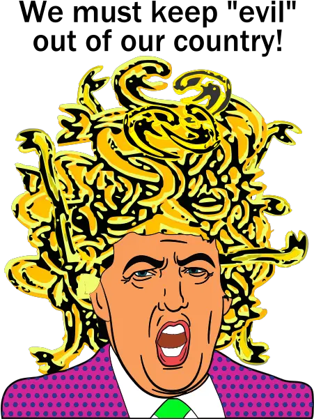  Trump Medusa Evil Path Free Svg Donald Trump Evil Cartoon Png Medusa Png