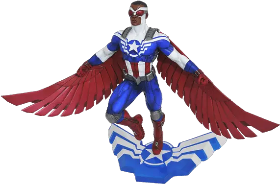  Marvel Sam Wilson As Captain America Marvel Gallery 10u201d Statue Sam Wilson Captain America Wings Png Captain America Comic Png