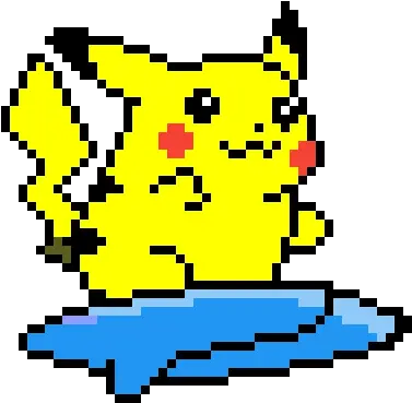  Pixilart Surf Pikachu By Hezel Pikachu Surf Pixel Art Png Pikachu Png Transparent