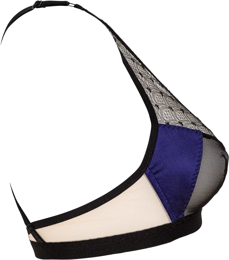  Navy Blue Silk Triangle Bra Judith Lingerie Side Bra Png Bra Png