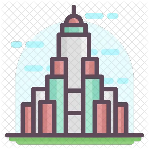  Empire State Building Icon Of Colored Illustration Png Empire State Building Png