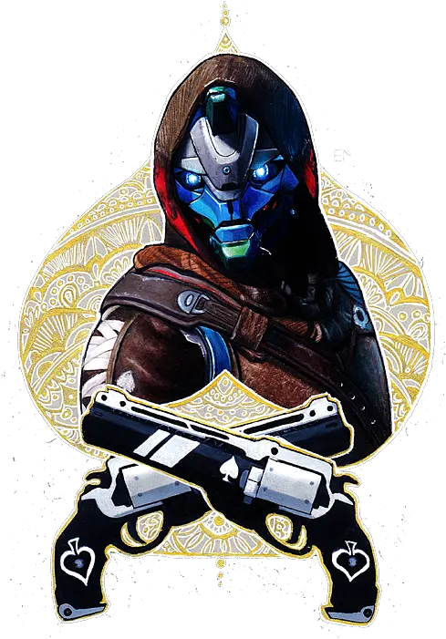  Ace Of Spades Destiny Hunter Shower Curtain Destiny 2 Cayde 6 Drawing Png Ace Of Spades Png