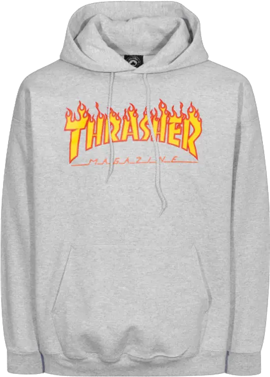  Thrasher Flame Logo Hoodie Grey Thrasher Sweaters Png Thrasher Png