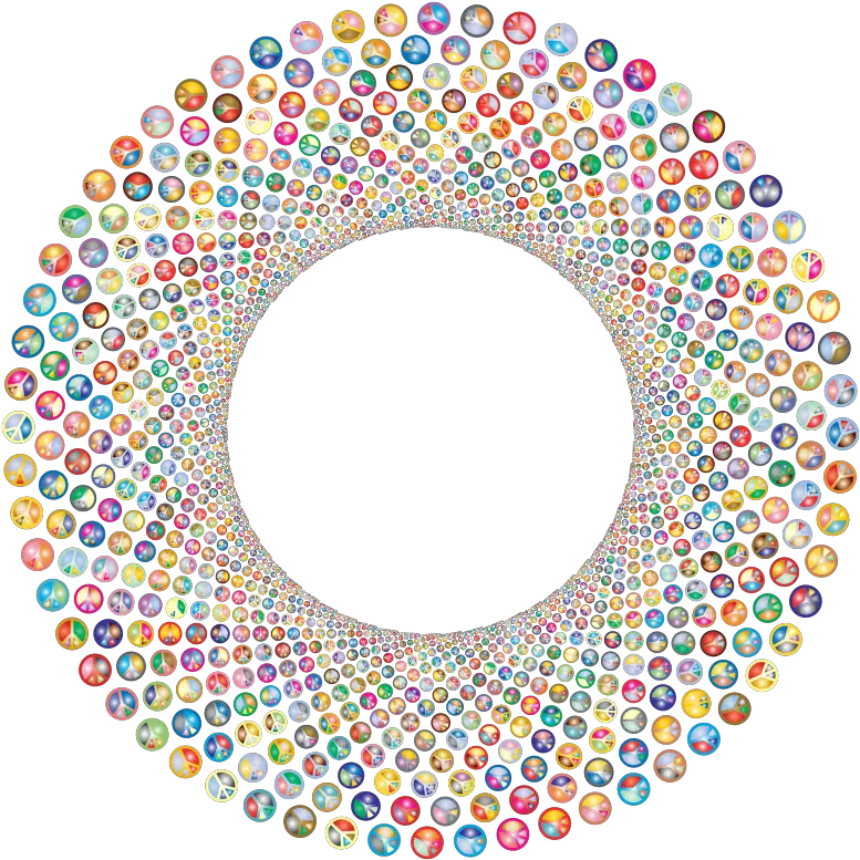  Download Peace Sign Shutter Vortex Silver Round Frame Border Png Colorful Png