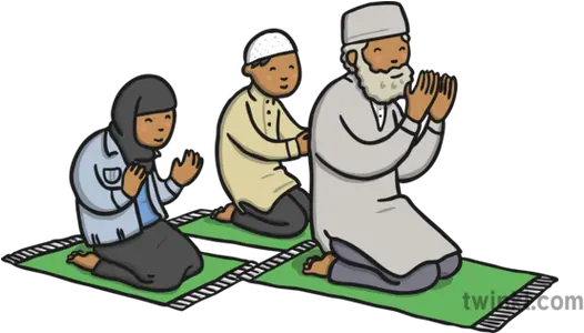  Muslim Family Praying Illustration Twinkl Cartoon Png Praying Png