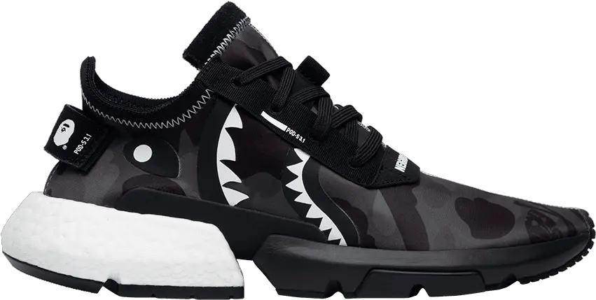  Bape Shark Logo Adidas Mens Nmd R1pknbhd U0027neighborhood Adidas Pod S3 1 Bape X Neighborhood Png Bape Shark Png